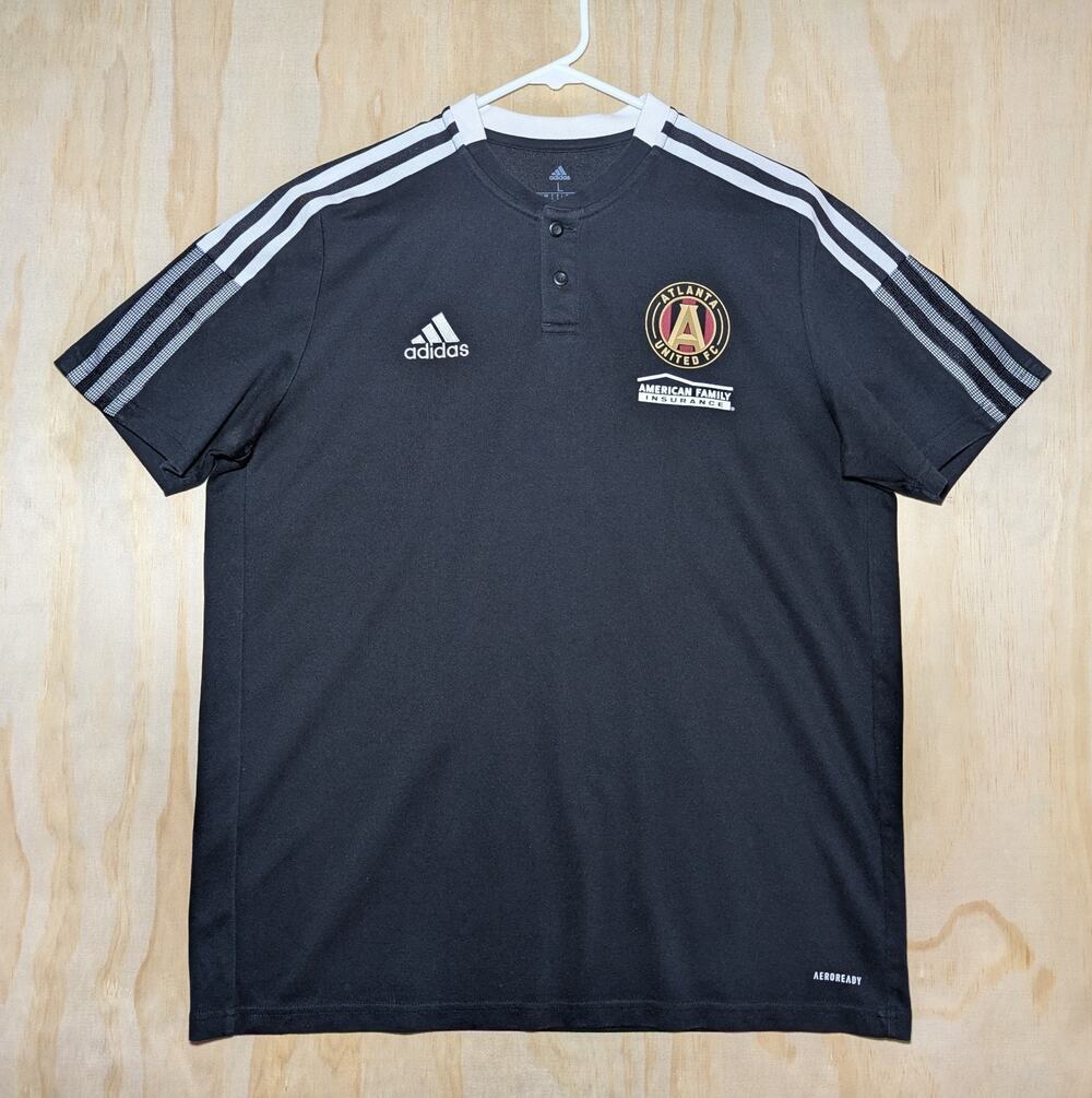 Adidas Men's Large Atlanta United FC Shirt MLS Soccer Cotton Blend Black